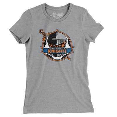 Sacramento Knights Soccer Women's T-Shirt-Athletic Heather-Allegiant Goods Co. Vintage Sports Apparel