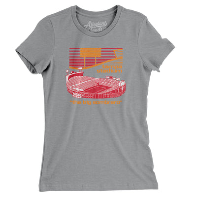 Tampa Stadium Women's T-Shirt-Athletic Heather-Allegiant Goods Co. Vintage Sports Apparel