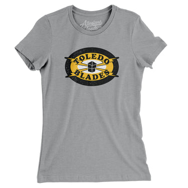 Toledo Blades Hockey Women's T-Shirt-Athletic Heather-Allegiant Goods Co. Vintage Sports Apparel