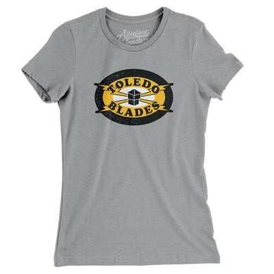 Toledo Blades Hockey Women's T-Shirt-Athletic Heather-Allegiant Goods Co. Vintage Sports Apparel