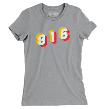 Kansas City 816 Area Code Women's T-Shirt-Allegiant Goods Co. Vintage Sports Apparel