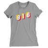 Kansas City 816 Area Code Women's T-Shirt-Athletic Heather-Allegiant Goods Co. Vintage Sports Apparel