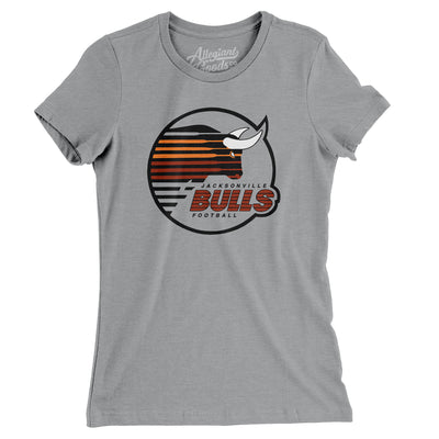 Jacksonville Bulls Football Women's T-Shirt-Athletic Heather-Allegiant Goods Co. Vintage Sports Apparel