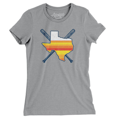 Houston Baseball Women's T-Shirt-Athletic Heather-Allegiant Goods Co. Vintage Sports Apparel