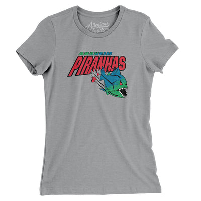 Anaheim Piranhas Arena Football Women's T-Shirt-Athletic Heather-Allegiant Goods Co. Vintage Sports Apparel