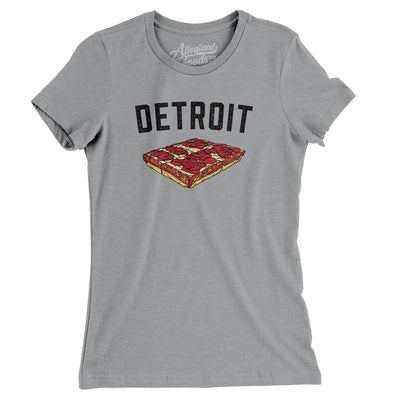 Detroit Style Pan Pizza Women's T-Shirt-Athletic Heather-Allegiant Goods Co. Vintage Sports Apparel