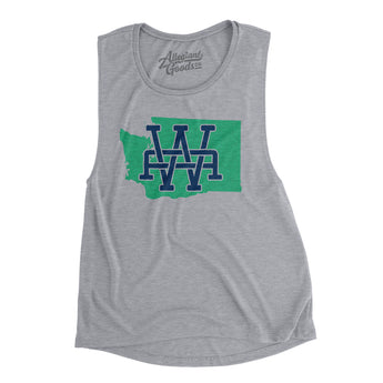 Washington Home State Women's Flowey Scoopneck Muscle Tank-Athletic Heather-Allegiant Goods Co. Vintage Sports Apparel