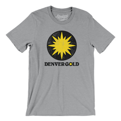 Denver Gold Football Men/Unisex T-Shirt-Athletic Heather-Allegiant Goods Co. Vintage Sports Apparel