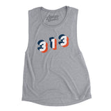 Detroit 313 Area Code Women's Flowey Scoopneck Muscle Tank-Allegiant Goods Co. Vintage Sports Apparel