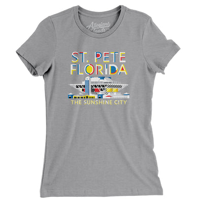 St. Pete Florida Pier Women's T-Shirt-Athletic Heather-Allegiant Goods Co. Vintage Sports Apparel