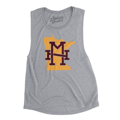 Minnesota Home State Women's Flowey Scoopneck Muscle Tank-Athletic Heather-Allegiant Goods Co. Vintage Sports Apparel
