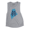 Maine Home State Women's Flowey Scoopneck Muscle Tank-Athletic Heather-Allegiant Goods Co. Vintage Sports Apparel
