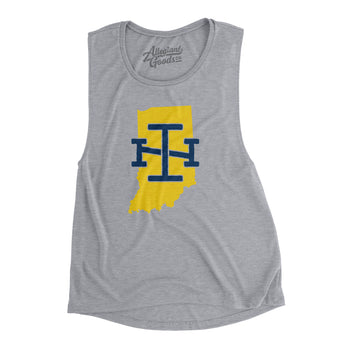 Indiana Home State Women's Flowey Scoopneck Muscle Tank-Allegiant Goods Co. Vintage Sports Apparel