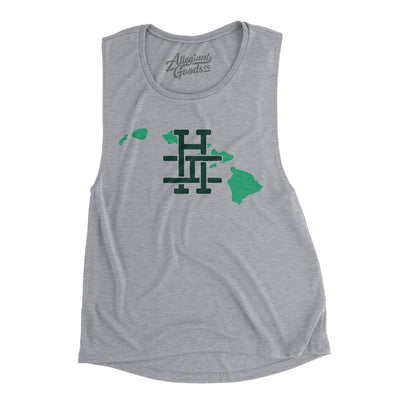 Hawaii Home State Women's Flowey Scoopneck Muscle Tank-Athletic Heather-Allegiant Goods Co. Vintage Sports Apparel