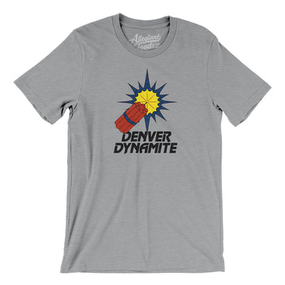 Denver Dynamite Arena Football Men/Unisex T-Shirt-Athletic Heather-Allegiant Goods Co. Vintage Sports Apparel