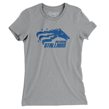 Baltimore Stallions Football Women's T-Shirt-Allegiant Goods Co. Vintage Sports Apparel