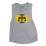 Iowa Home State Women's Flowey Scoopneck Muscle Tank-Athletic Heather-Allegiant Goods Co. Vintage Sports Apparel