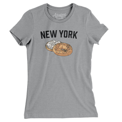 New York Bagel Women's T-Shirt-Athletic Heather-Allegiant Goods Co. Vintage Sports Apparel