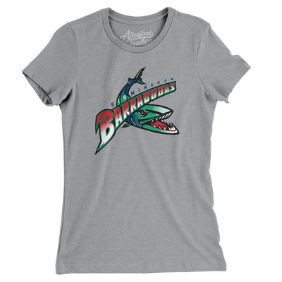 Birmingham Barracudas Football Women's T-Shirt-Athletic Heather-Allegiant Goods Co. Vintage Sports Apparel