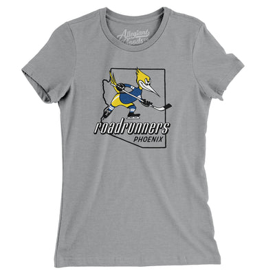 Phoenix Roadrunners Hockey Women's T-Shirt-Athletic Heather-Allegiant Goods Co. Vintage Sports Apparel