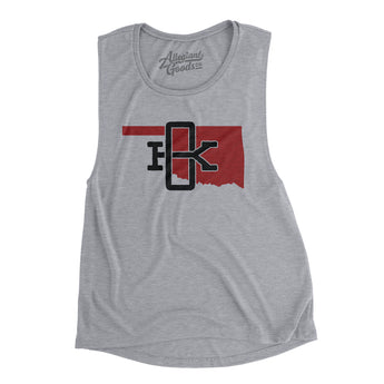 Oklahoma Home State Women's Flowey Scoopneck Muscle Tank-Allegiant Goods Co. Vintage Sports Apparel