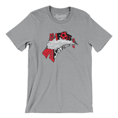 San Francisco Fog Soccer Men/Unisex T-Shirt-Athletic Heather-Allegiant Goods Co. Vintage Sports Apparel