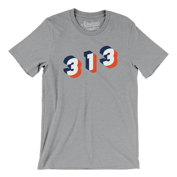 Detroit 313 Area Code Men/Unisex T-Shirt-Allegiant Goods Co. Vintage Sports Apparel