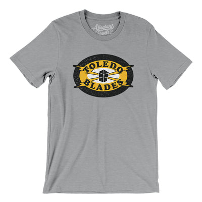 Toledo Blades Hockey Men/Unisex T-Shirt-Athletic Heather-Allegiant Goods Co. Vintage Sports Apparel
