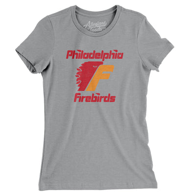 Philadelphia Firebirds Hockey Women's T-Shirt-Athletic Heather-Allegiant Goods Co. Vintage Sports Apparel