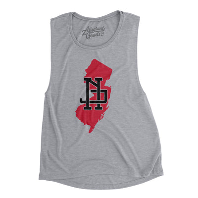 New Jersey Home State Women's Flowey Scoopneck Muscle Tank-Athletic Heather-Allegiant Goods Co. Vintage Sports Apparel
