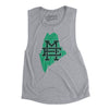 Maine Home State Women's Flowey Scoopneck Muscle Tank-Athletic Heather-Allegiant Goods Co. Vintage Sports Apparel