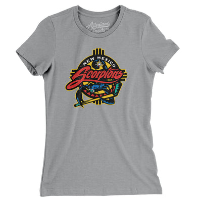 New Mexico Scorpions Hockey Women's T-Shirt-Athletic Heather-Allegiant Goods Co. Vintage Sports Apparel