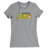 Palm Springs Suns Baseball Women's T-Shirt-Athletic Heather-Allegiant Goods Co. Vintage Sports Apparel