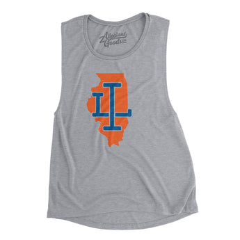 Illinois Home State Women's Flowey Scoopneck Muscle Tank-Allegiant Goods Co. Vintage Sports Apparel