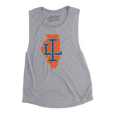 Illinois Home State Women's Flowey Scoopneck Muscle Tank-Athletic Heather-Allegiant Goods Co. Vintage Sports Apparel