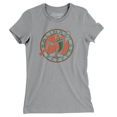 Salinas Peppers Baseball Women's T-Shirt-Athletic Heather-Allegiant Goods Co. Vintage Sports Apparel