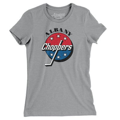 Albany Choppers Hockey Women's T-Shirt-Athletic Heather-Allegiant Goods Co. Vintage Sports Apparel