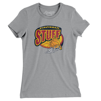 Cincinnati Stuff Basketball Women's T-Shirt-Athletic Heather-Allegiant Goods Co. Vintage Sports Apparel
