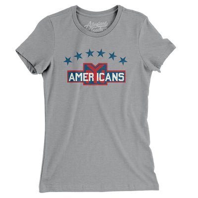 New York Americans Hockey Women's T-Shirt-Athletic Heather-Allegiant Goods Co. Vintage Sports Apparel