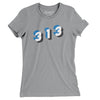 Detroit 313 Area Code Women's T-Shirt-Athletic Heather-Allegiant Goods Co. Vintage Sports Apparel