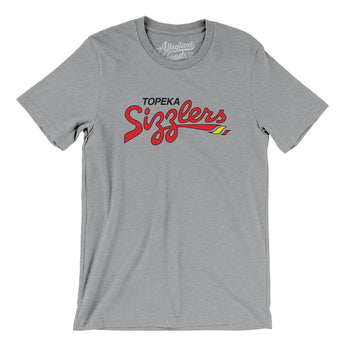 Topeka Sizzlers Basketball Men/Unisex T-Shirt-Athletic Heather-Allegiant Goods Co. Vintage Sports Apparel