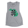 Michigan Home State Women's Flowey Scoopneck Muscle Tank-Athletic Heather-Allegiant Goods Co. Vintage Sports Apparel