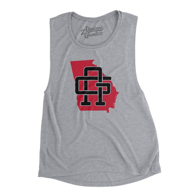 Georgia Home State Women's Flowey Scoopneck Muscle Tank-Athletic Heather-Allegiant Goods Co. Vintage Sports Apparel