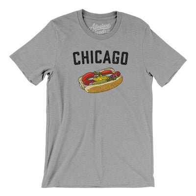 Chicago Style Hot Dog Men/Unisex T-Shirt-Athletic Heather-Allegiant Goods Co. Vintage Sports Apparel