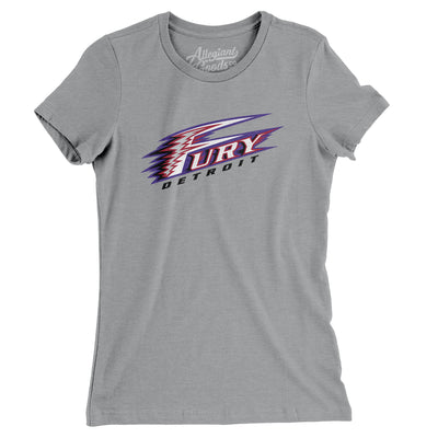 Detroit Fury Arena Football Women's T-Shirt-Athletic Heather-Allegiant Goods Co. Vintage Sports Apparel