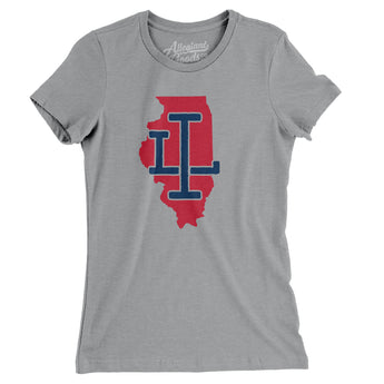 Illinois Home State Women's T-Shirt-Athletic Heather-Allegiant Goods Co. Vintage Sports Apparel