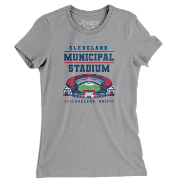 Cleveland Municipal Stadium Women's T-Shirt-Allegiant Goods Co. Vintage Sports Apparel