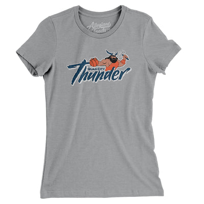 Quad City Thunder Basketball Women's T-Shirt-Athletic Heather-Allegiant Goods Co. Vintage Sports Apparel