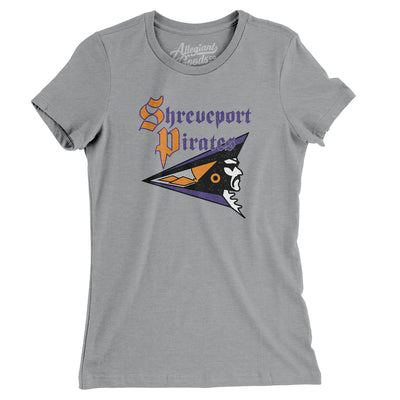 Shreveport Pirates Football Women's T-Shirt-Athletic Heather-Allegiant Goods Co. Vintage Sports Apparel