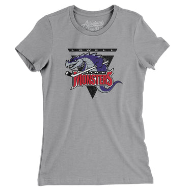 Lowell Lock Monsters Hockey Women's T-Shirt-Allegiant Goods Co. Vintage Sports Apparel